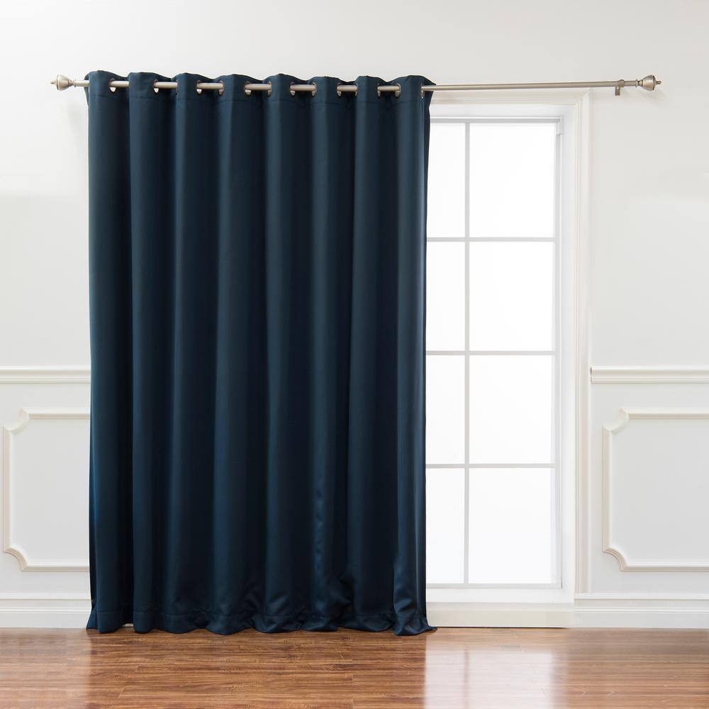 Grommets Panel 100% Blackout 3 Layered Bay Window Curtain 1 Set NAVY BLUE 108" 
