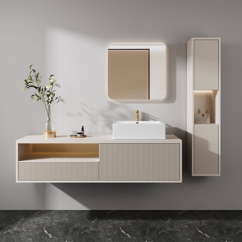 Dublin 20" x 15" White Ceramic Rectangular Vessel Sink with Overflow