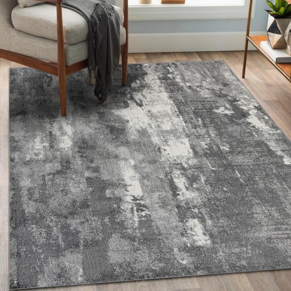 Quentisha Abstract Power Loom Polypropylene Area Rug in Gray 17 Stories Rug Size: Rectangle 2'8 x 4'11