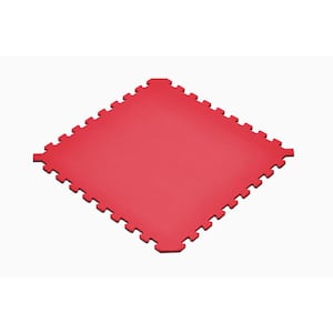 Black/Red 24 in. x 24 in. x 0.51 in. Foam Reversible Interlocking Floor Mat (6-Pack)