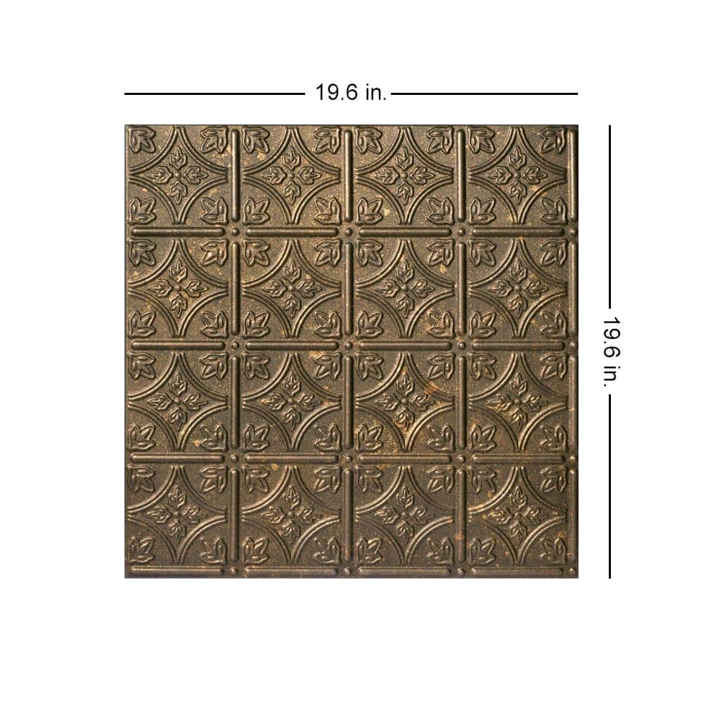 Emma's Flowers Rusted Steel Glue-Up Polystyrene Ceiling Tile