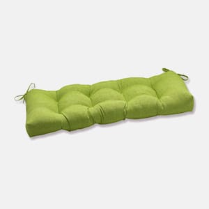 Solid Rectangular Outdoor Bench Cushion in Green