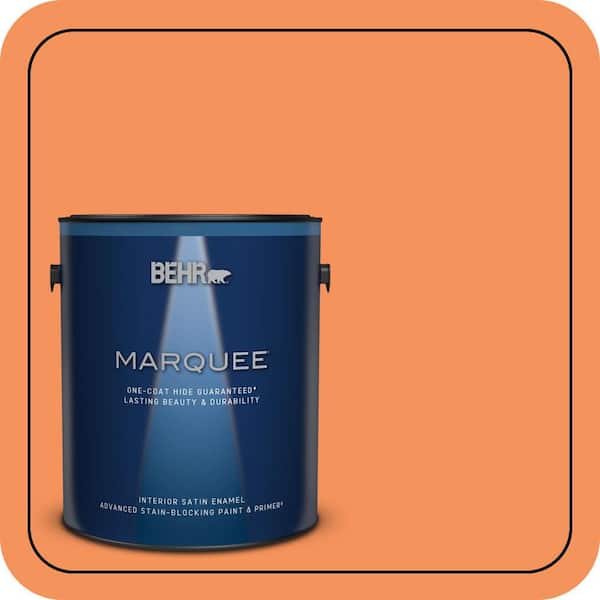BEHR MARQUEE 1 gal. #240B-5 Candied Yam Satin Enamel Interior Paint & Primer