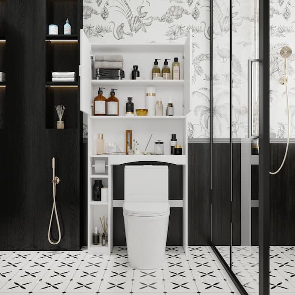 FUFU&GAGA 31.5 in. W x 66.9 in. H x 9.8 in. D White Over The