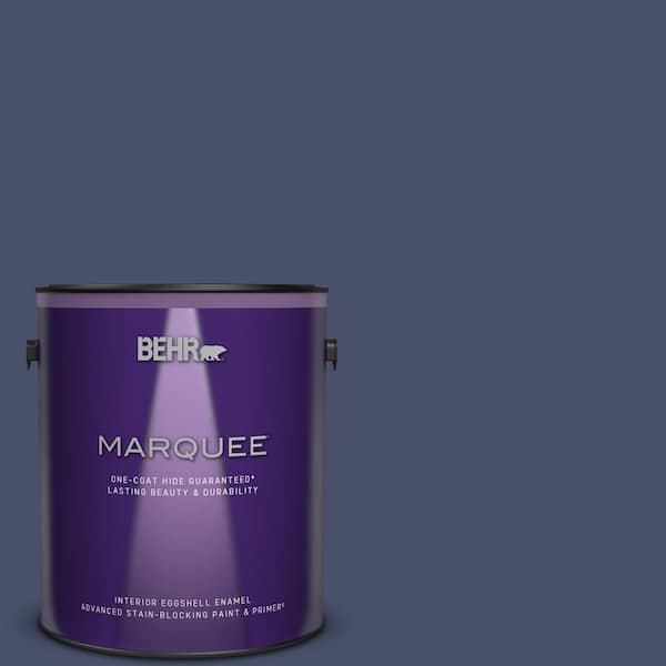 BEHR PREMIUM 1 gal. #S-H-580 Navy Blue Satin Enamel Interior/Exterior  Cabinet, Door & Trim Paint 752301 - The Home Depot