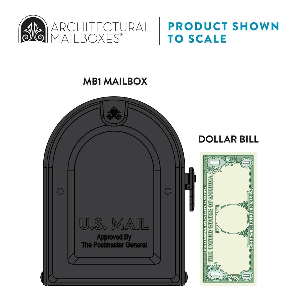 Black Steel Post Mount Mailbox and Post Kit