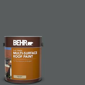 1 gal. #N500-6 Graphic Charcoal Flat Multi-Surface Exterior Roof Paint