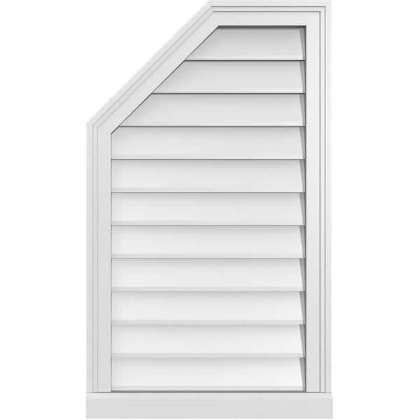 Ekena Millwork 20 in. x 34 in. Octagonal Surface Mount PVC Gable Vent: Decorative with Brickmould Sill Frame
