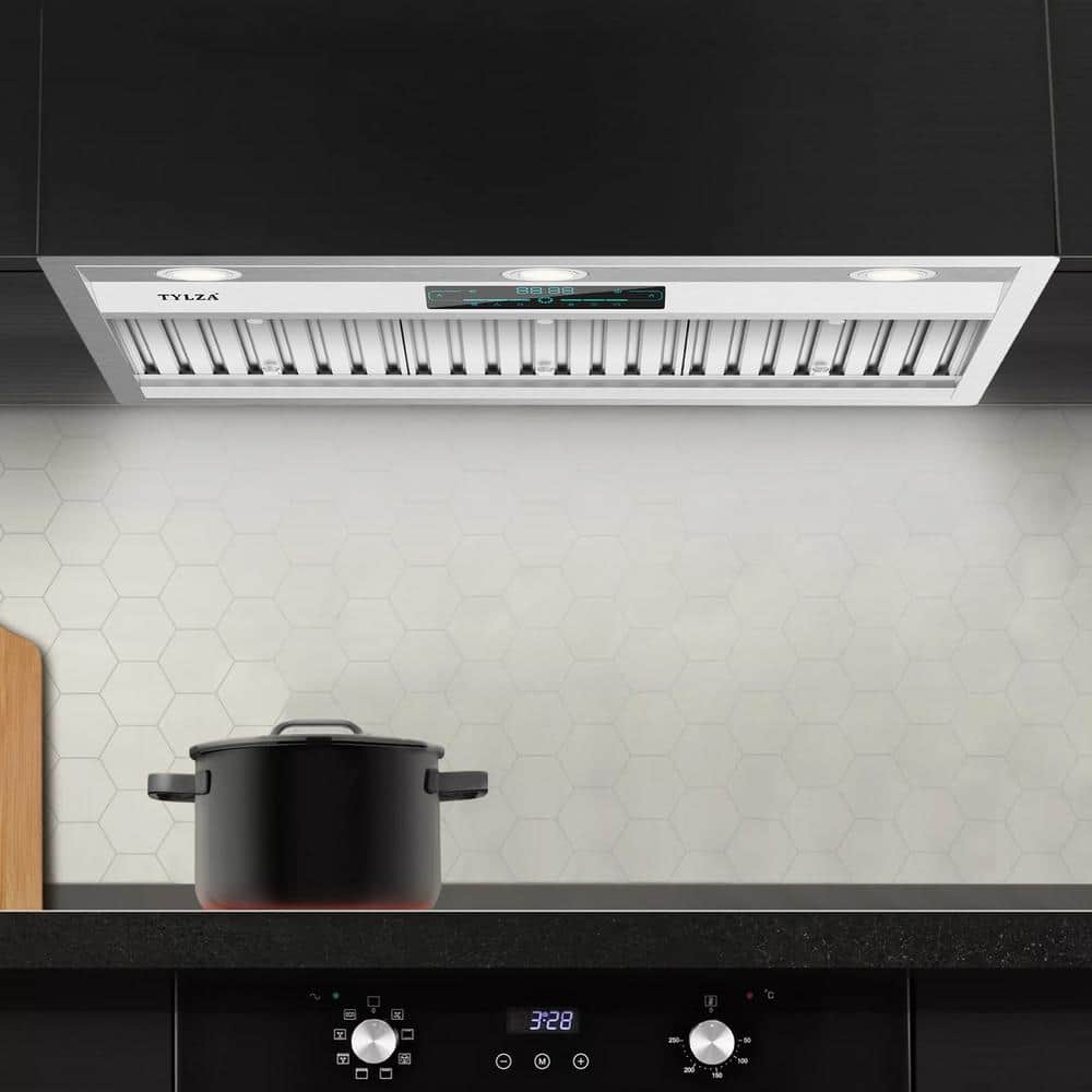 30" Stainless Steel Convertible Insert Range Hood with Charcoal Filter and LED Lights
