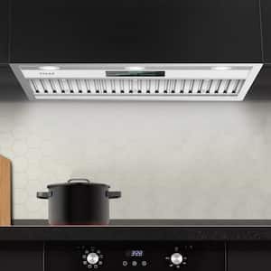 30" 900 CFM Convertible Ductless to Ducted Insert Range Hood in Stainless Steel with Charcoal Filter and Exhaust Pipe