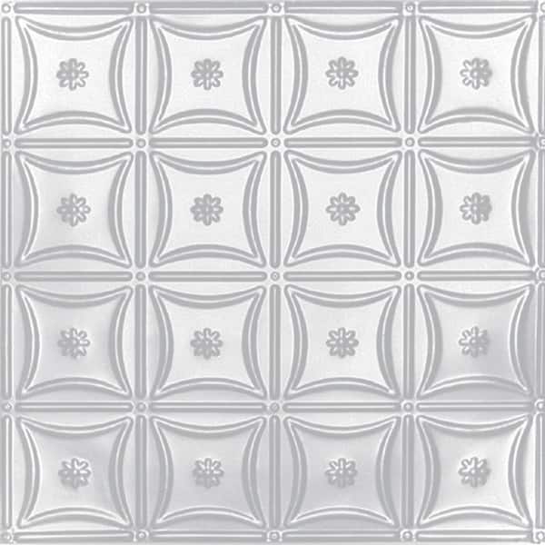 Tin Ceiling Tile In Powder Coated White, Ceiling Tiles Home Depot 2 215 40