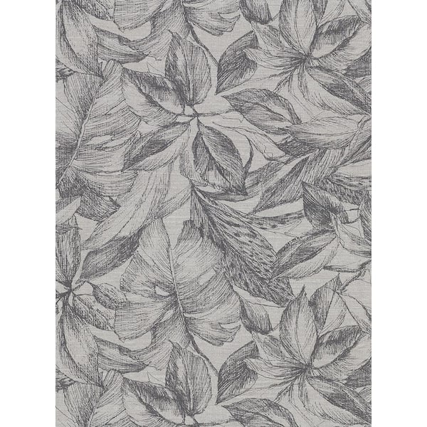 Simone Grey Tropical Grey Wallpaper Sample