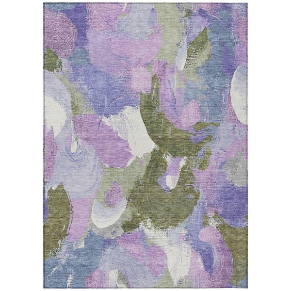 Chantille Machine Washable Indoor/Outdoor Abstract ACN1965 Lavender 9 ft. x 12 ft. Area Rug