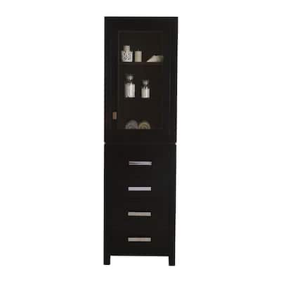 Madison 21 in. x 17 in. D x 72 in. H Free Standing Linen Cabinet in Espresso