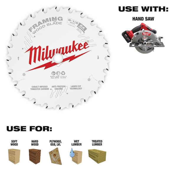Milwaukee 6-1/2 in. Fine Finish Circular Saw Blade (2-Pack)