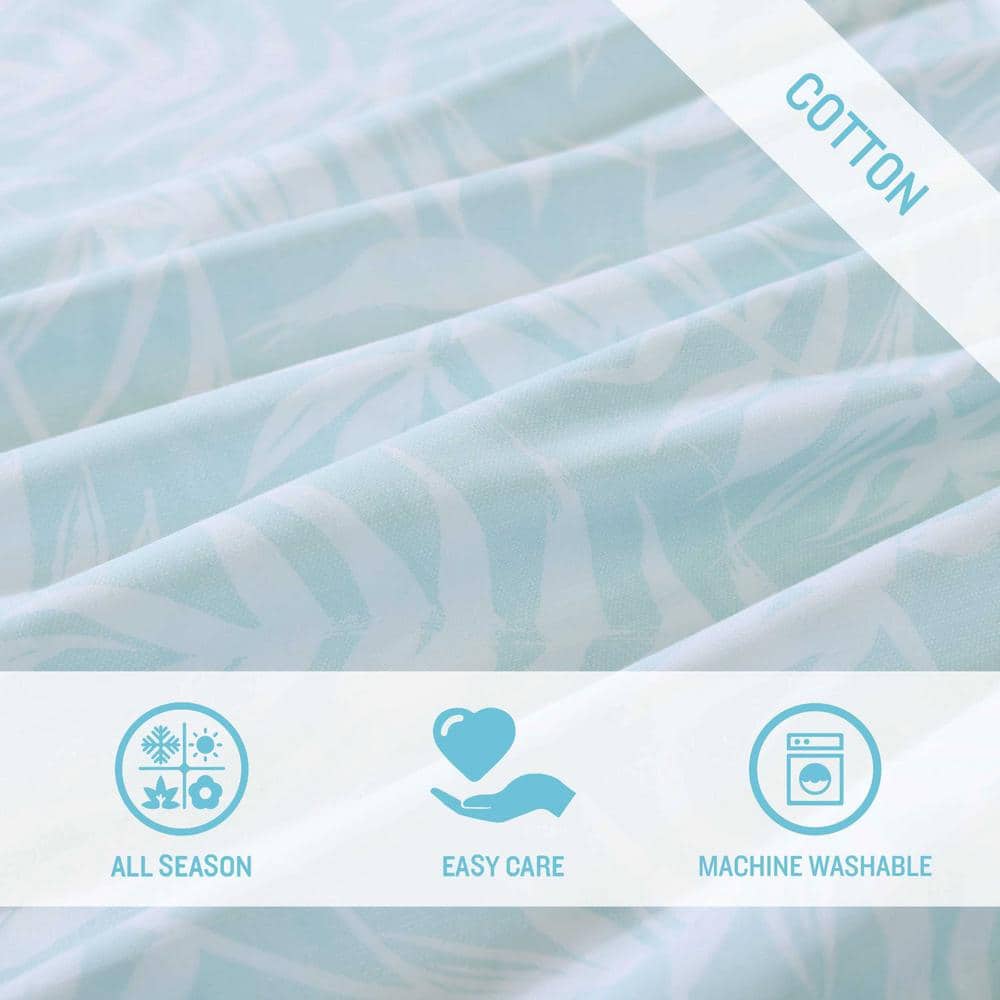 King Blue Cotton Reversible Comforter Set with Shams