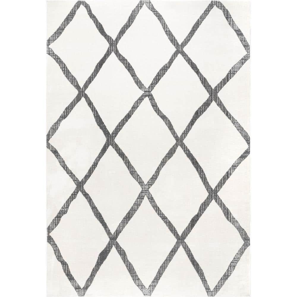 nuLOOM Yara Beige 5 ft. x 8 ft. Contemporary Diamond Indoor Area Rug