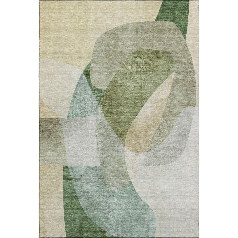 Mayfield Premium Machine Washable Abstract AMF2057 Aloe 9 ft. x 12 ft. Area Rug price history on PriceWatchPro