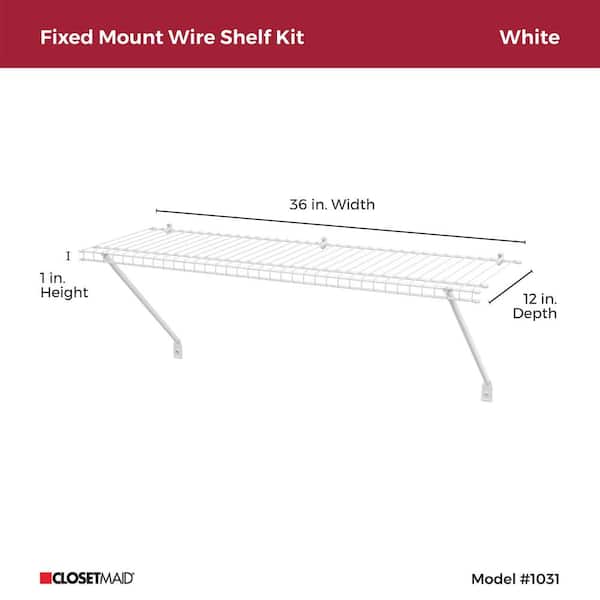 ClosetMaid 12 in. D x 36 in. W x 54 in. H White Wire Fixed Mount Pantry  Closet Kit With Baskets 17861 - The Home Depot
