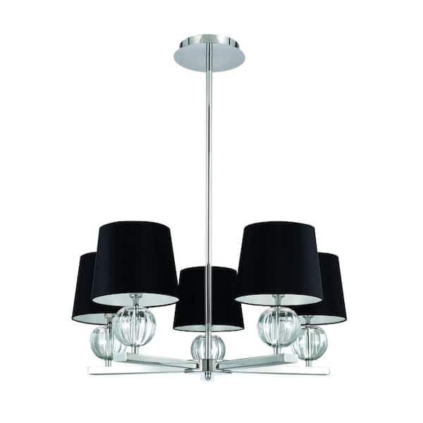 Unbranded Speranza Collection 5-Light Hanging Chrome/Black Pendant-DISCONTINUED