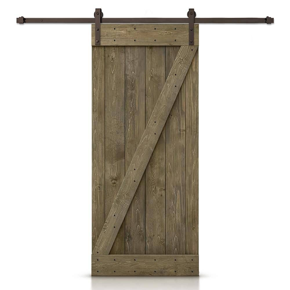42 in. x 80 in. Z Series Aged Barrel Stained DIY Wood Interior Sliding Barn Door with Hardware Kit price history on PriceWatchPro