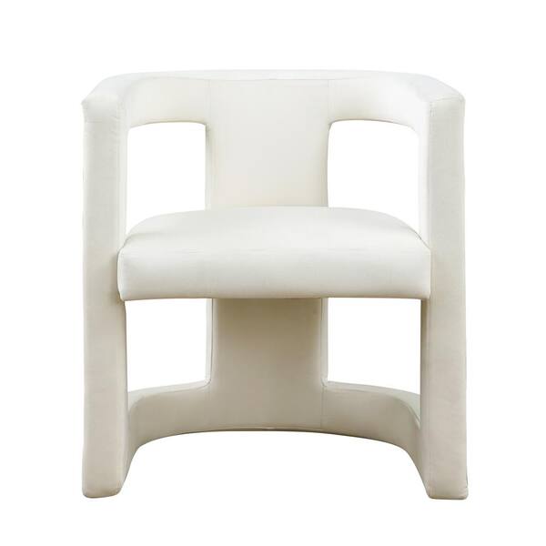Fabric Upholstered White Swivel Accent Chair Armchair Round Barrel Chair  Comfy Single Sofa Modern Side Chair