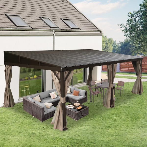 domi outdoor living Lean-to Series 12 ft. x 20 ft. Wall-Mounted