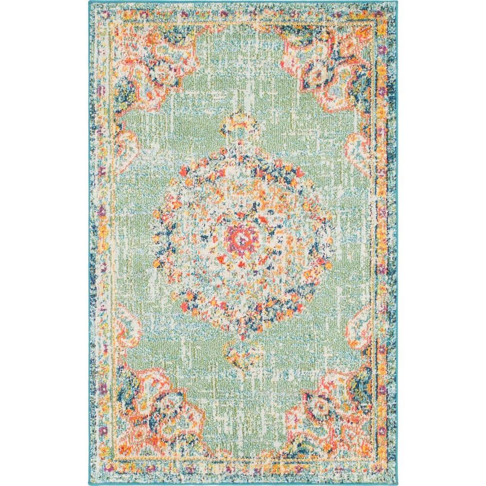 Penrose Alexis Green 3 ft. 3 in. x 5 ft. 3 in. Area Rug -  Unique Loom, 3143357