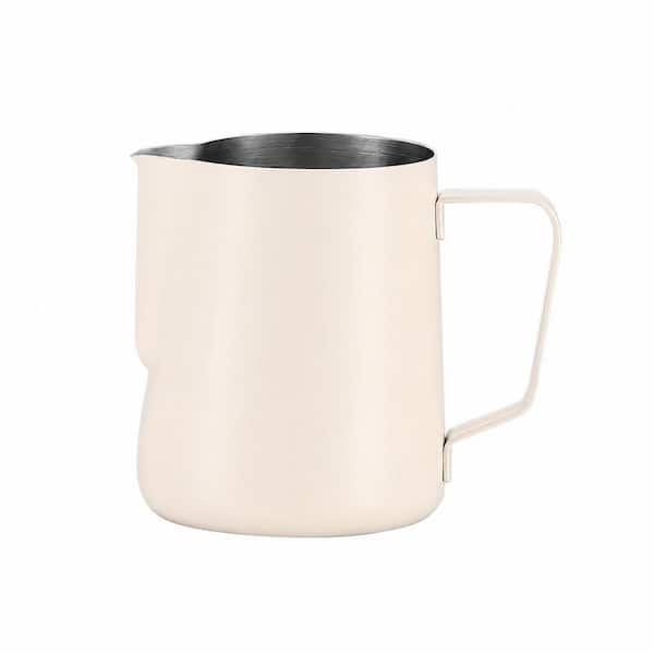 Milk Frothing Pitcher 600ml 20oz Stainless Steel for Latte Art Cappuccino Barista Steam Pitcher White
