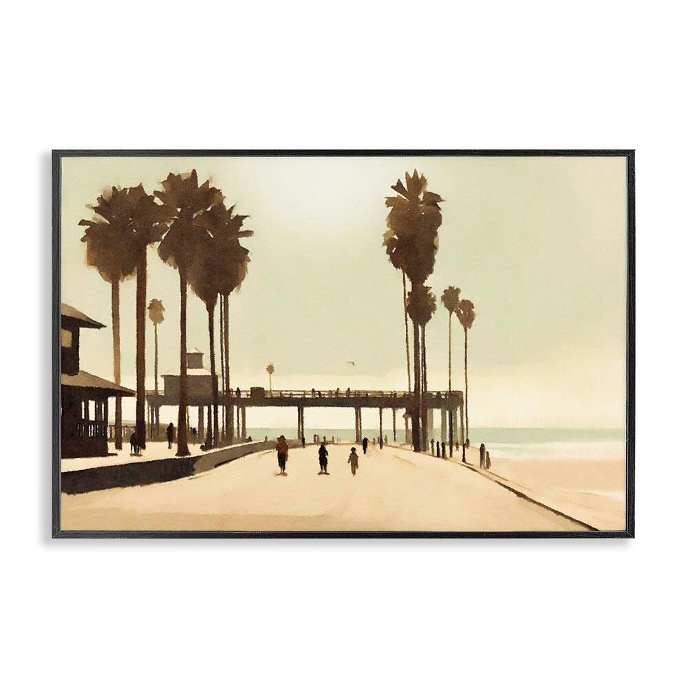 Tropical Beach Walkway by Noah Bay Black Framed Nature Giclee Art Print 12 in. x 18 in.