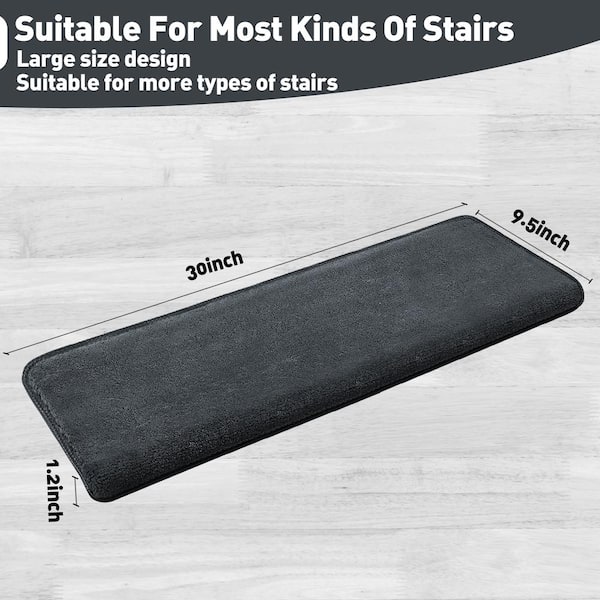 PURE ERA Soft Plush Dark Gray 9.5 in. x 30 in. x 1.2 in. Bullnose