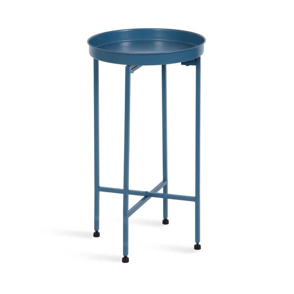 Deliah 14.12 in. Green Round Metal Contemporary End Table
