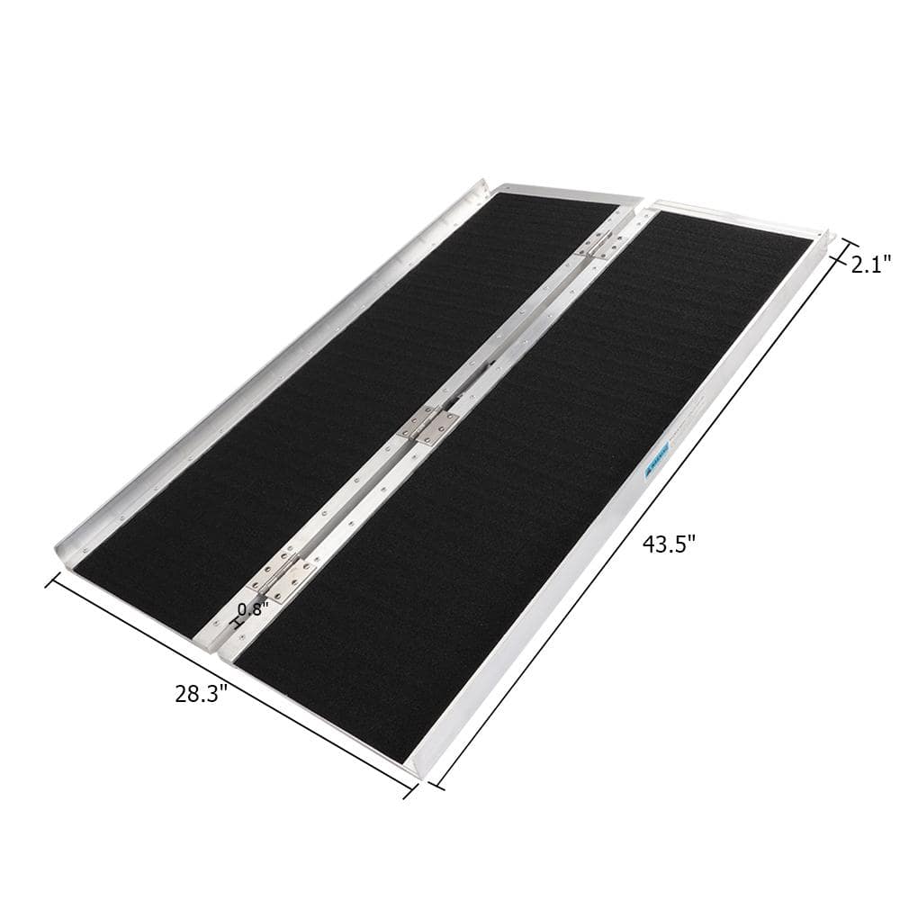 4 ft. 48 in. x 28 in. Portable Aluminum Non-skid Multifold Wheelchair Ramp Mobility Scooter Carrier price history on PriceWatchPro