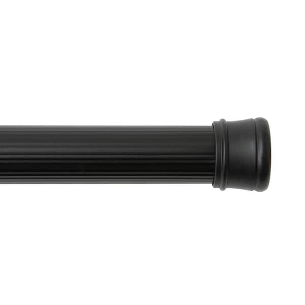 Kenney Twist and Fit No Tools 42 in. to 72 in. Steel Adjustable Spring Tension Utility Rod in Black