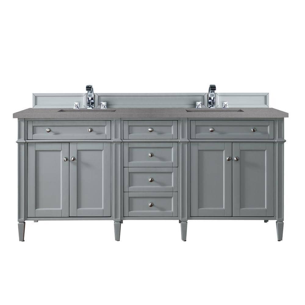 Brittany 72 in. W x 23.5 in. D x 34 in. H Double Bath Vanity in Urban Gray 
