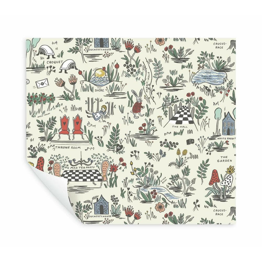Wonderland Whimsical Illustrations Peel and Stick Wallpaper
