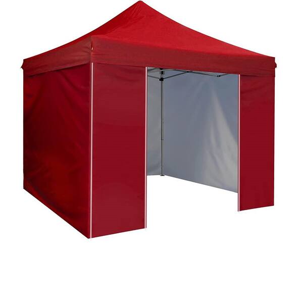 10 ft. x 10 ft. Gray Pop Up Sidewall Canopy Tent- 5-Pieces of