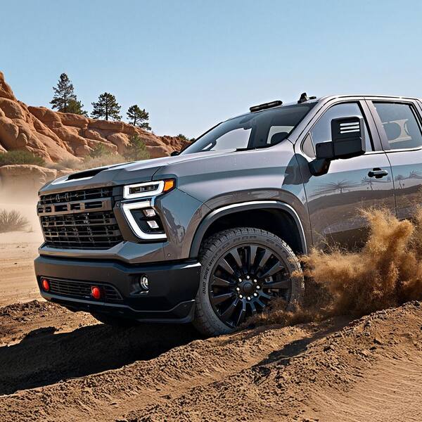 Auto Vloermatten Geschikt voor Chevrolet Silverado/GMC Sierra 1500, 2500/3500 HD 2019-2024/2020-2024, 3-delige voor- en tweede rij matten, weerbestendige op maat gemaakte TPE vloermatten | NL