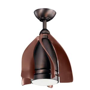 Terna 15 in. Indoor Oiled Brushed Bronze Downrod Mount Ceiling Fan with Integrated LED with Remote Included