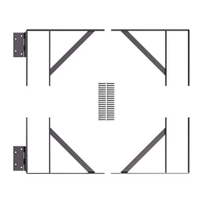 Heavy-Duty Steel Gate Hardware Kit in Matte Black (Fits Gates 26 in. to 60 in. W)