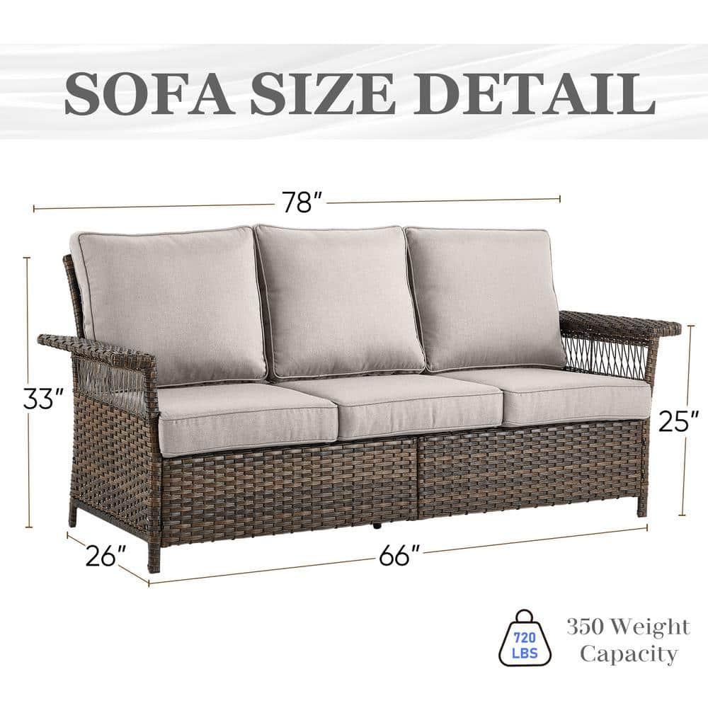 Size detail diagram of the outdoor sofa dimensions.
