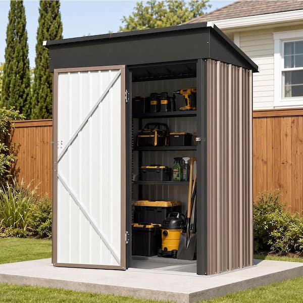 Sizzim 5 ft. W x 3 ft. D Storage Metal Shed with Subfloor Channels