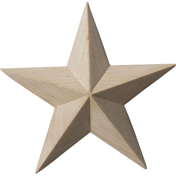Ekena Millwork 5/8 in. x 3-1/2 in. x 3-1/2 in. Unfinished Wood Alder Galveston Star Rosette