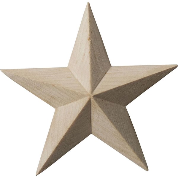 Ekena Millwork 5/8 in. x 3-1/2 in. x 3-1/2 in. Unfinished Wood Cherry Galveston Star Rosette
