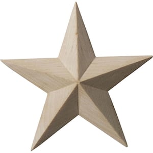 5/8 in. x 3-1/2 in. x 3-1/2 in. Unfinished Wood Maple Galveston Star Rosette