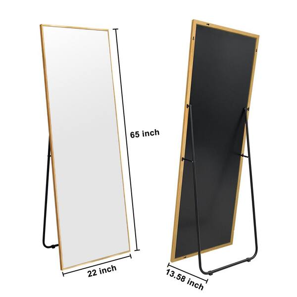 Sxiawe 22 in. W x 65.1 in. H Oversized Gold Metal Frame Modern