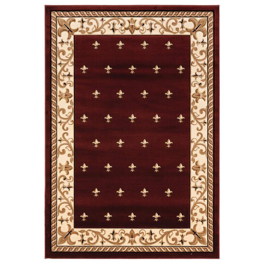 Bristol Elegance Burgundy Synthetic 3' x 4' Tufted Area Rug