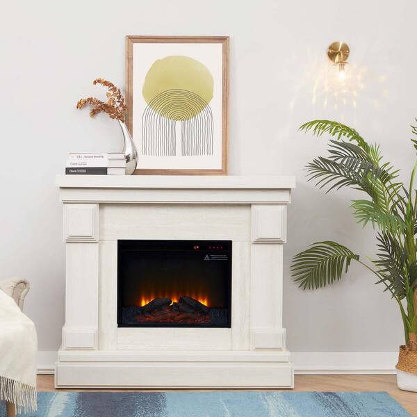 Hestia 48 In Electric Fireplace Mantel, Home Depot Fireplace Mantel Installation