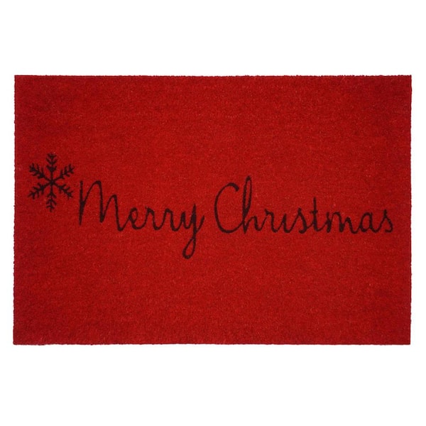 HomeRoots Multi-Colored 36 in. x 24 in. Coir Non-Slip Indoor/Outdoor Door Mat