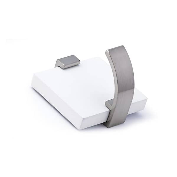 Nystrom 3 in. (76 mm) White and Brushed Nickel Contemporary Wall Mount Hook